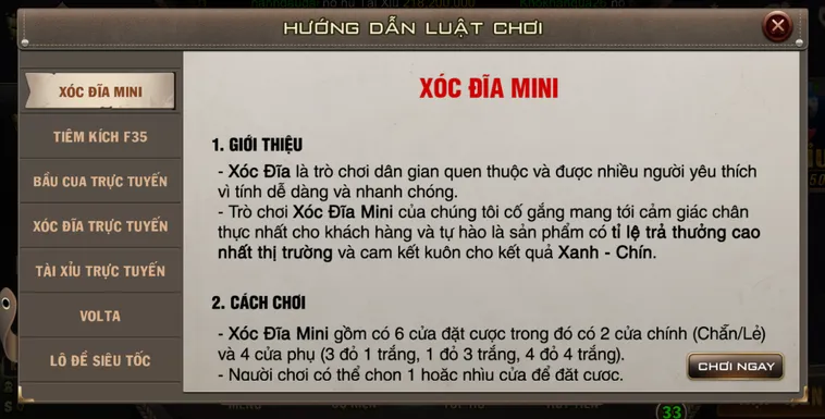 Khám Phá Ngay Minigame Xóc Dĩa mini Tại B52 Club Sân Chơi Đỉnh Cao